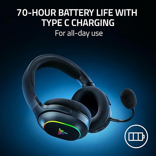 Razer Barracuda X Chroma Wireless Gaming Headset: 2.4GHz Wireless & Bluetooth - Lightweight - Chroma RGB - 40mm Drivers - Cardioid Mic - 70 Hr Battery - for PC, Mac, PS5, Switch 2, Smartphone - Black