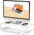 Acrylic Monitor Stand Riser Acrylic Laptop Stand Riser PC Holder Clear Computer Monitor Stand for Desk White Laptop Stand for Desk Compatible with iMac MacBook All Notebooks