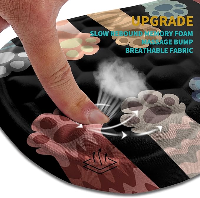 Hokafenle Ergonomic Mouse Pad Wrist Support, Wrist Rest Mousepad for Carpal Tunnel with Integrated Memory Foam Slope Massage Bulge (11.8x7.9 inch,Cute Cat Claw)