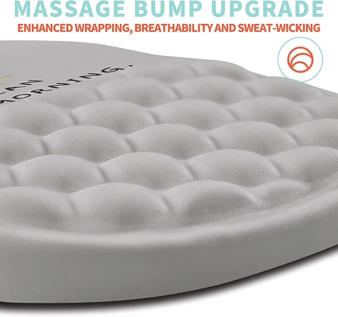 Ergonomic Mouse Pad Wrist Support with Memory Foam Massage Bulge, Carpal Tunnel Mousepad Wrist Rest for Mouse(12x8 inch, Good Morning)