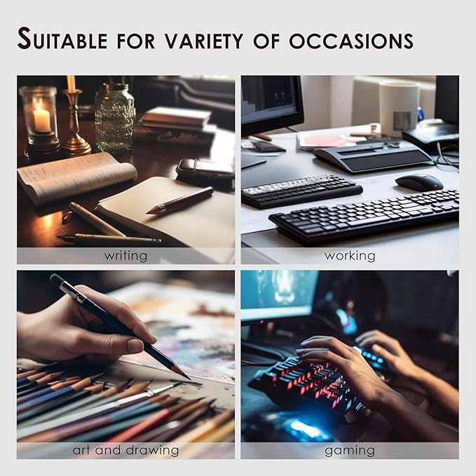 Distressed Leather Desk Mat - Non-Slip PU Desk Pad for Office and Home - Desk Organization and Accessories - Ideal for Large Mouse Pad and Desk Mats on Top of Desks(Charcoal Black,31.5"x 15.7")