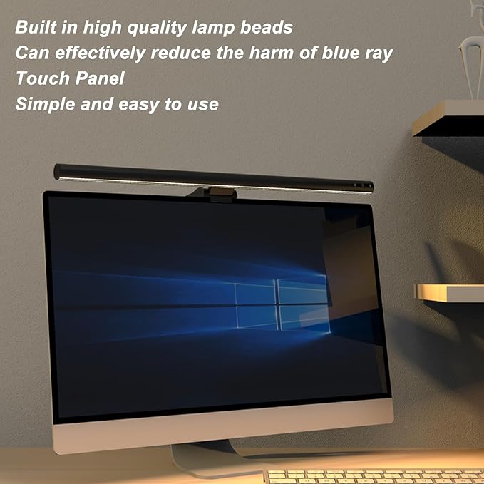 Monitor Light Bar, Computer Screen Light with 5 Color Temperatures and 3 Dimming Levels, USB Powered Eye Caring LED Desk Lamp for Office Home Study (300SA5)