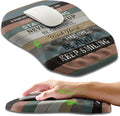 Ergonomic Slope Mouse Pad Wrist Support, Wrist Rest Mousepad for Carpal Tunnel with Massage Bulge and Slow Rebound Memory Foam (12x8 inch, Inspirational Quote)