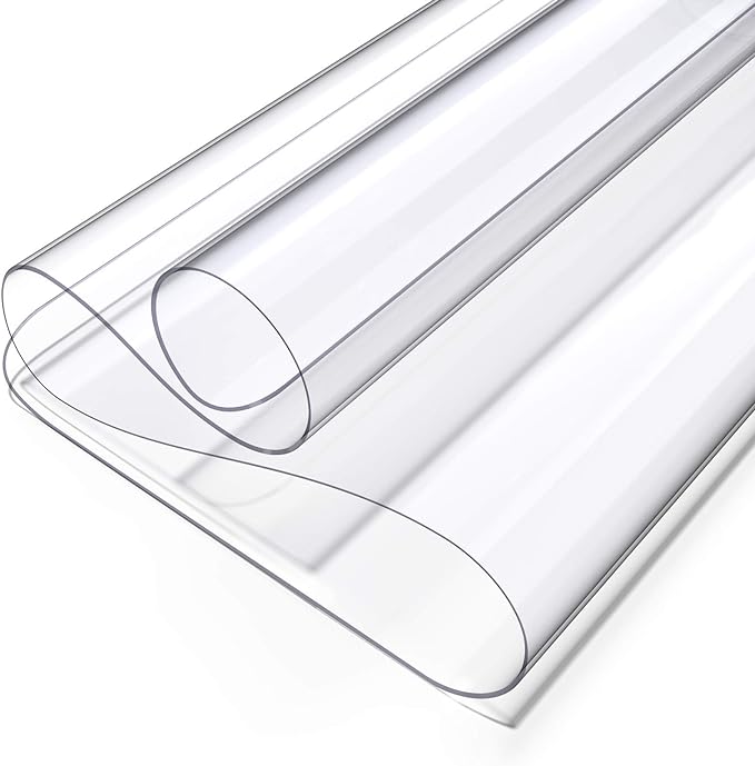 Oterri Clear Writing Desk Pad, 24’’x48” Heat Resistant Waterproof PVC Round Edge Durable Desk Protect Mat, Anti-Static Writing Mat Table Protector