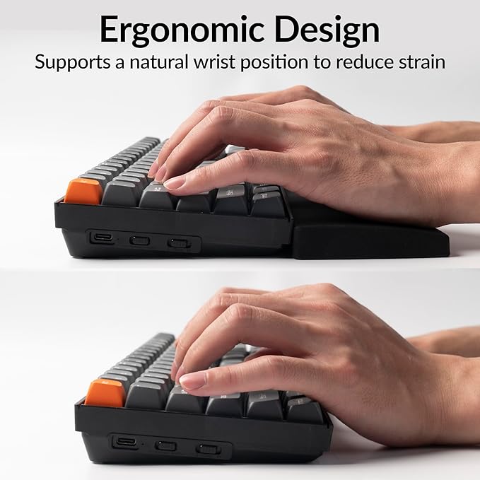 Ergonomic Silicone Wrist Rest for Keychron Q12 / Q5 Pro / Q5 Max / Q5 HE / L3,16.06" Honeycomb Non-Slip Palm Rest, 96% Full-Sized Mechanical Keyboards Support with Typing