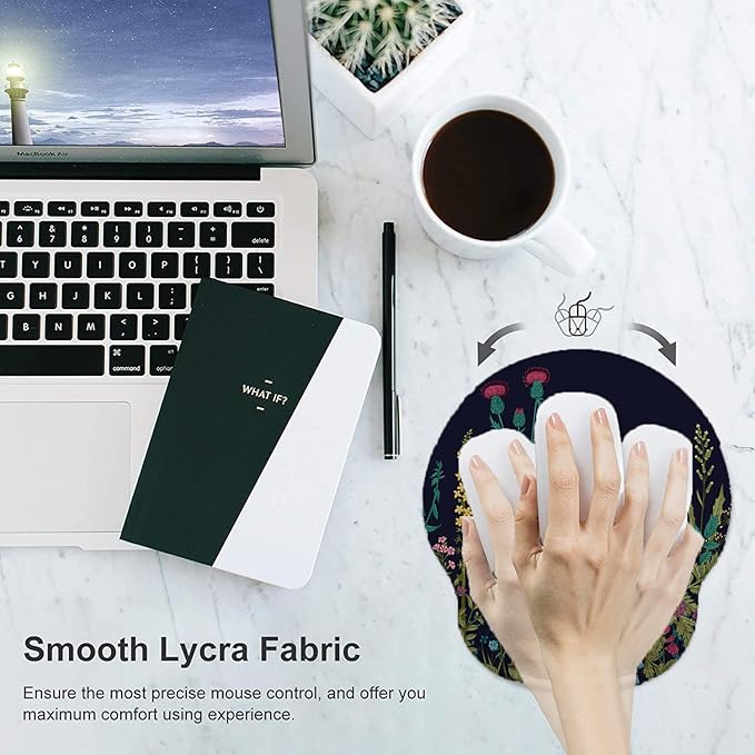 LATEEFAH Mouse Pad with Wrist Rest, 3-in-1 Gaming Mouse Pad, Keyboard Wrist Rest, Ergonomic Memory Foam Mousepad with Wrist Support for Computer Keyboard