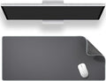 ALOANES Gray Waterproof Desk Mat, Large Mouse Pad with Extended Mouse Mat, with Anti Slip Base, Stitched Edge, Grain Jacquard Surface, Perfect for Gamer, Office & Home, 3XL 15.74"x35.43"x0.12"