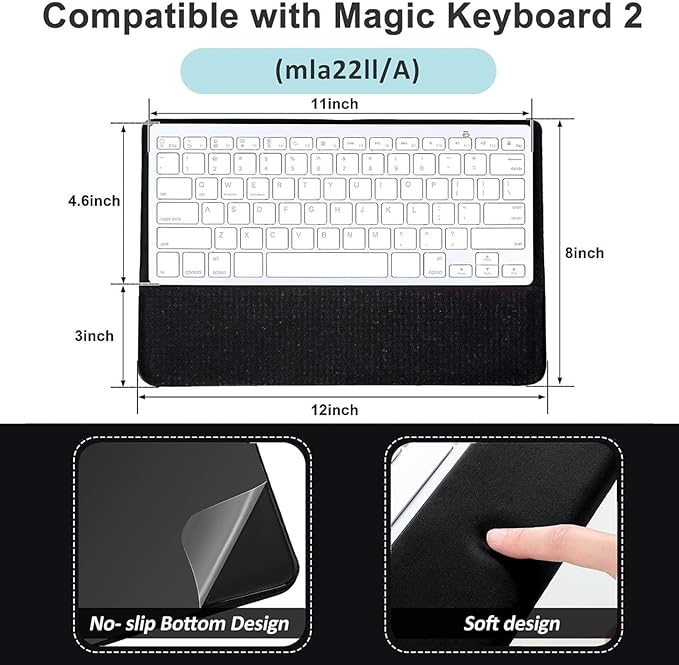 Weewooday Keyboard Wrist Rest for Pad Wrist Rest Stand Compatible with Wireless Keyboard with Numeric Keypad for Easy Typing(Compatible with Magic Keyboard 2, MLA22LL/A)