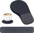 EYROZILL 3 in 1 Ergonomic Mousepad with Wrist Rest, Gaming Keyboard Mouse Pad with Wrist Support Non-Slip Base Massage Design (Black/Grey)