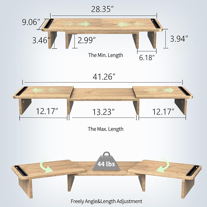 Zimilar Dual Monitor Stand Riser – Wood