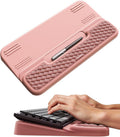 Vaydeer Wrist Rest with Keyboard Stand, Computer Wrist Support Pad, Ergonomic Keyboard Riser Holder Lift Tray with Wrist Pad, Soft Memory Foam Desk Cushion, Palm Hand Typing for Office Home Gift-Pink