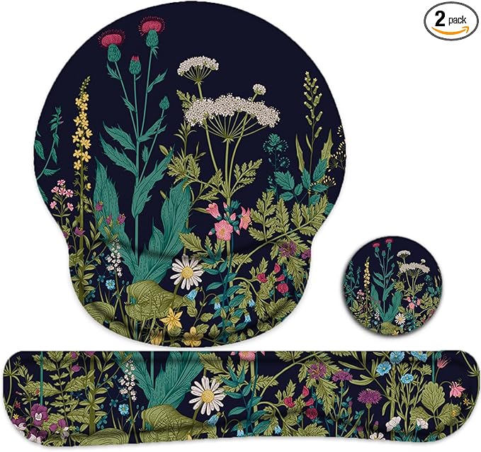 LATEEFAH Mouse Pad with Wrist Rest, 3-in-1 Gaming Mouse Pad, Keyboard Wrist Rest, Ergonomic Memory Foam Mousepad with Wrist Support for Computer Keyboard