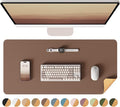 YSAGi Double-Sided Desk Pad, Leather Desk Mat, Eco Cork Desk Pad Protector, Large Mouse Pad for Desk, Waterproof Desk Blotter Pad, Desk Writing Pad for Office Work/Home(23.6"x13.7",Coffee+Cork)