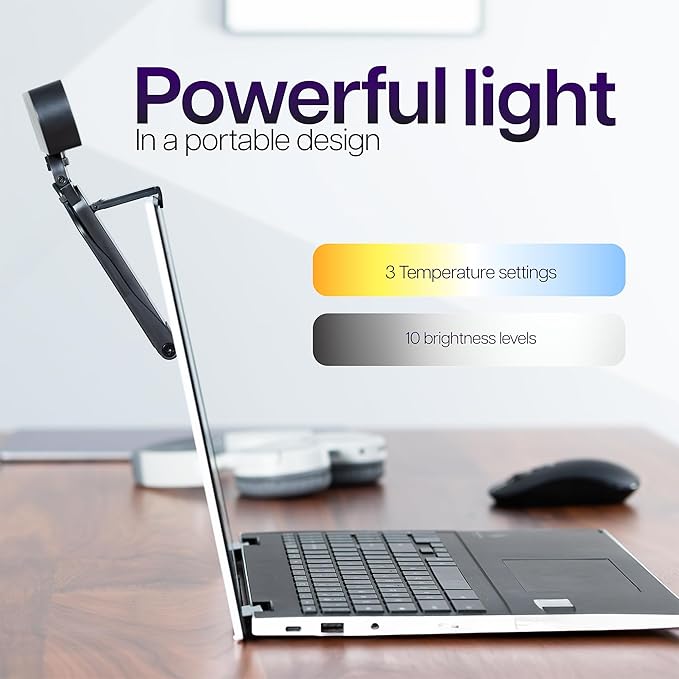 Life Finds Webcam Light for Streaming on Monitor or Laptop, Freestanding Video Conference Lighting, Black, LF-WL1