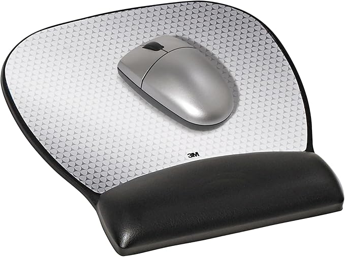 3M Precise Mouse Pad with Gel Wrist Rest, Soothing Gel Comfort with Durable, Easy to Clean Leatherette Cover, Optical Mouse Performance, 9.2" x 8.7", Black (MW310LE)