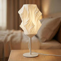 Bedside Lamp for Bedroom,3 Way Dimmable Touch Table Lamp with 6W LED Light Strip,Modern Nightstand Lamp with 3D Printed PVC Lampshade for Living Room,Office,Dorm Room