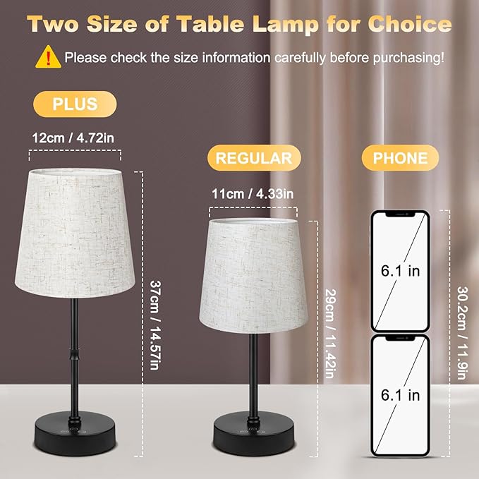 Small Cordless Table Lamp,5000mAh Rechargeable Battery Operated Desk Lamp,3 Colors & 7 RGB Stepless Dimmable, Portable Touch Fabric Shade LED Night Light for Bedroom Restaurant Home(Flaxen)