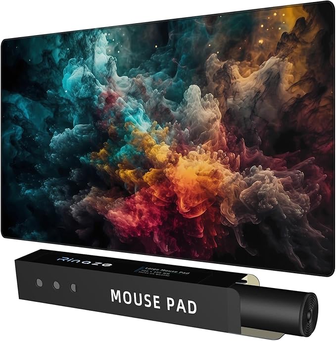 Large Gaming Mouse Pad Desk Mat with Superior Micro-Weave Cloth, XXL Big Mousepad with Stitched Edges, Anti-Slip Desk Keyboard Pad for Gaming, Office and Home