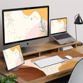 HAOCOO Desk Matt for Desktop, Computer Desk Pad Mat, Large Mouse Pad for Desk, XXL Gaming Mousepad with Non-Slip Base, Waterproof Laptop Keyboard Mat for Office Women, Orange Brown Boho