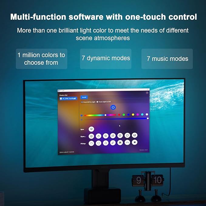 LED Strip Lights for 32-Inch PC Monitor, RGB Backlight for Screen Sync with Smart App Control, Gaming Room & Desk Decor, 4 Sides