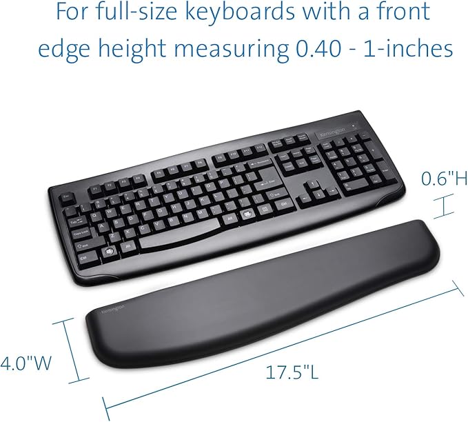 Kensington ErgoSoft Wrist Rest for Standard Keyboards, Black (K52799WW) (Pack of 2)