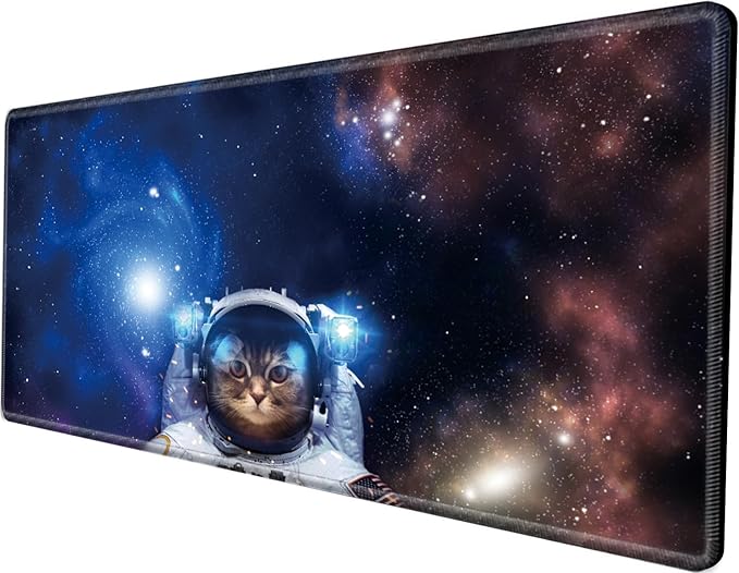 48x24 Mouse Pad Gaming Mousepad 48 Inch Desk Mat Giant Desk Pad Large Computer Mat XXXXL Space Cat Oversized Mouse Mat for Wireless Desktop Work