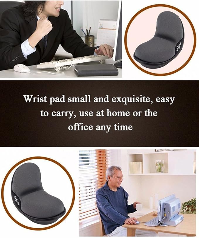 LINGSFIRE Memory Foam Mouse, Keyboard Wrist Rest Pad Anti-Skid Mousepad Support Mat for Office Computer Laptop Mac- Durable Comfortable Lightweight Easy Typing (Gray)