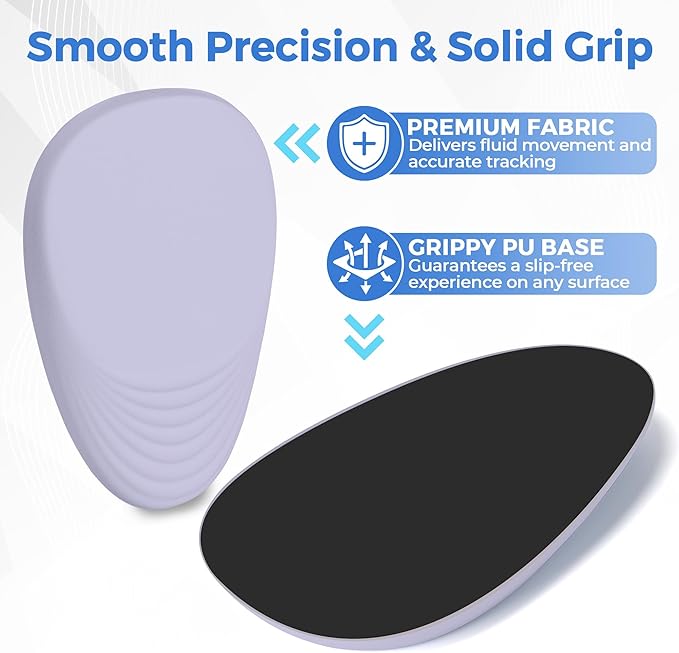 Ergonomic Mouse Pad with Wrist Support, Memory Foam Wrist Rest for Pain Relief & Carpal Tunnel, Non-Slip Base for Office, Computer, PC, Laptop (12x8x1.2inch, Light Purple)