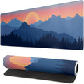 Japanese Mountain Landscape Gaming Mouse Pad Extended Large Mousepad with Nonslip Rubber Base Stitched Edges Laptop Computer Keyboard Desk Mat for Office Home and Game 31.5 X 11.8 Inch