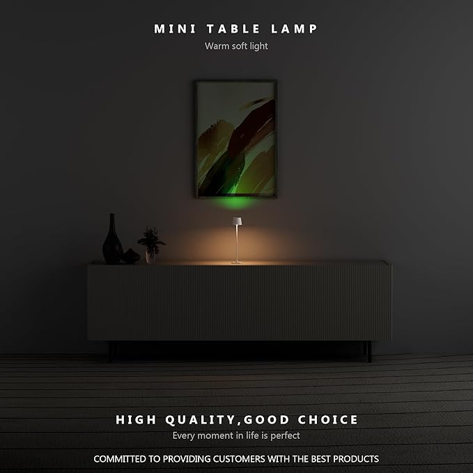 Compact Cordless Table Lamp, Rechargeable LED Night Light, Dual Light Source (RGB Top & Warm Bottom), Touch Control & Timer, Metal Lamp for Bedroom & Kids Room (Greige 1PACK)