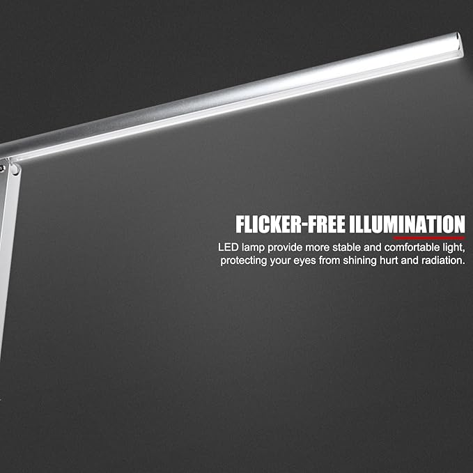 EVTSCAN 10W USB Foldable LED Desk Lamp, with 46 LEDs, 180 Degrees Adjustable Arm, Aluminium Alloy Body, Modern Eye Care LED Table Light for Home Office, for Reading, Studying, Working