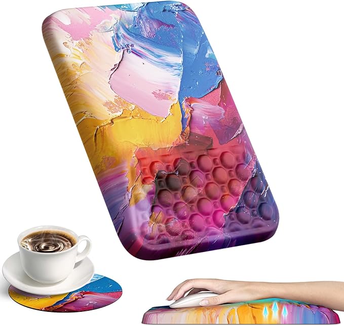 Ospelelf Mouse Pad with Wrist Rest Ergonomic Comfortable Wrist Support Mousepad for Computer Multicolored