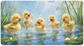 Large Ergonomic Gaming Mouse Pad Playful Ducklings in Pond - Cute Waterfowl Theme with Non-Slip Base Water-Resistant Surface and Stitched Edges 40X75cm