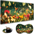 Extended Non-Slip Mouse Pad + Mouse Wrist Rest + Lace-Shaped Coaster Set, Ergonomic Design, Suitable for Desk and Home Gaming Table Mat, Butterflies and Philippians 4-13