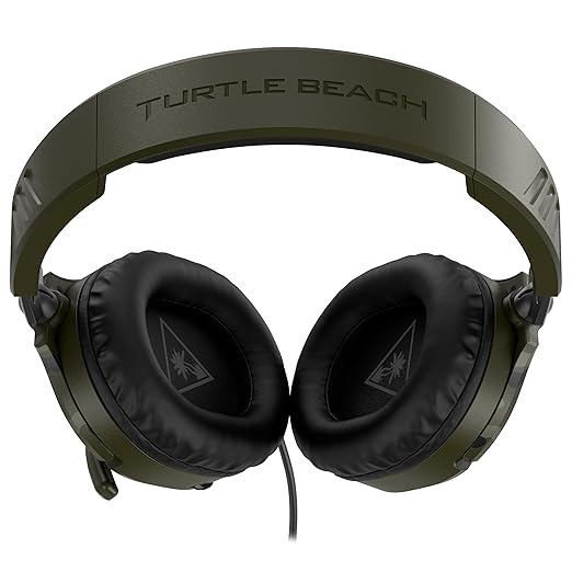 Turtle Beach Recon 70 Multiplatform Gaming Headset for Xbox Series X|S, Xbox One, PS5, PS4, PC & Mobile w/ 3.5mm Wired Connection - Flip-to-Mute Mic, 40mm Speakers, Lightweight Design, Green Camo