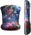 ITNRSIIET Mouse Pad Wrist Support Keyboard Wrist Rest Pad Ergonomic Mousepad Non-Slip Memory Foam Keyboard Pad Easy Typing Pain Relief Perfect for PC Laptop Gaming Office, Starry Sky