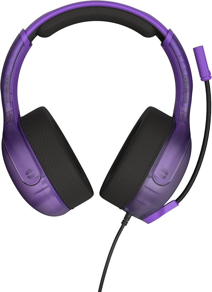 Turtle Beach Airlite Fit Wired Gaming Headset: Officially Licensed for Nintendo Switch, Nintendo Switch Lite & OLED Model - Flip-to-Mute Mic, Over-Ear Comfort Cushions, 40mm Speakers - Ghost Purple