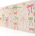 iCasso Desk Mat for Keyboard and Mouse, Large Mouse Pad for Desk, Desk Matt for Desktop, Desk Pad Mat, Anti-Slip Big Mousepad with Stitched Edges for Computer(Colorful Ribbon)