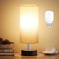 Small Table Lamp with LED Bulb - 3 Color Temperatures for Bedroom, Nightstand, Minimalist Night Stands, Desk, Kids, Living Room, Office, Dorm