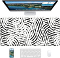 XL Gaming Mouse Pad, 31.5x15.7'' Large Desk Mat with Anti-Slip Rubber Base & Stitched Edges for Gaming, Office, Home, Tiger Stripes