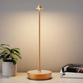 Rechargeable Cordless Table Lamp, Portable Powered LED Battery 6000mAh Metal USB Desk Lamp, 3 Levels Brightness Light for Restaurants Outdoor (Gold)