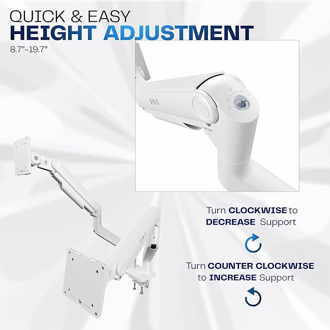 VIVO Heavy Duty Dual Ultra-Wide Monitor Tension Arm, Up to 45 inch Screens, Holds 44 lbs per Arm, Premium Desk Mount Monitor Stand for 2 Ultrawides, White, STAND-V200VW
