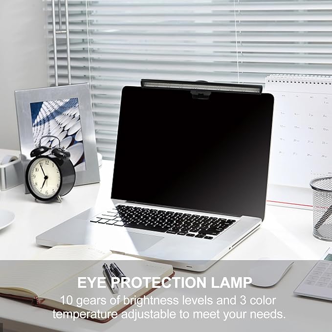 Veemoon LED Computer Monitor Light Bar with USB Clip, Adjustable Eye-Care Screen Lamp for Laptop and Desktop, Flicker-Free Computer Accessory for Home Office and Gaming