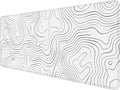 Topographic Map Desk Mat White Black Minimalist XL Mouse Pad Large Mousepad Extended Laptop Keyboard Mat Gaming Desk Pad Mouse Mat 31.5"x11.8" Office Computer Keyboard Laptop Home