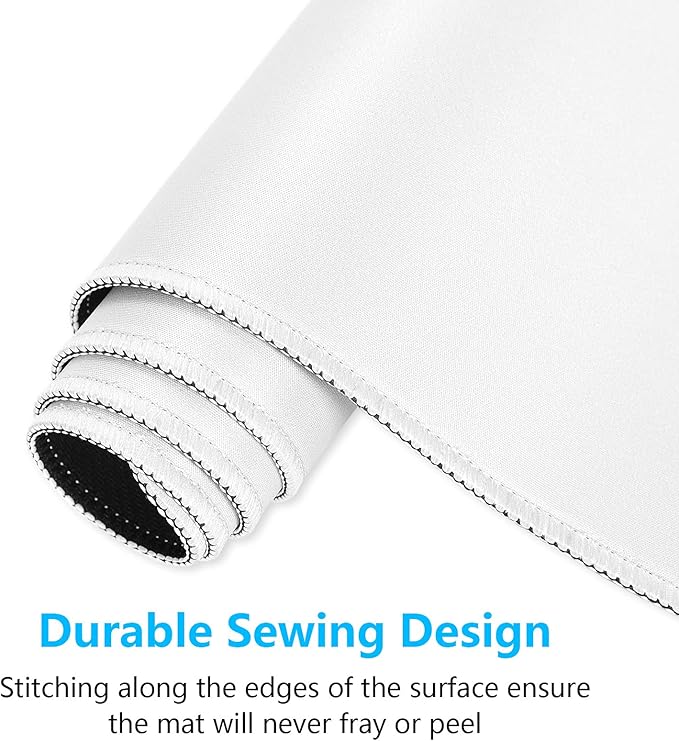 Dapesuom Large Gaming Mouse Pad, Extended Mouse Mat with Stitched Edges, Full Size Keyboard Pad with Non-Slip Base, Big XXL Computer Desk Mats for Gamer, Laptop, Office, 31.5 x 15.7in, Ivory White