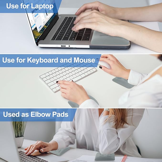 Upgraded Wrist Rest for Laptop, Ergonomic Memory Foam Laptop Wrist Pads for Computer Keyboard, Wrist Support Cushion for Typing (Greyish-Green)