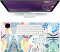 Desk Mat Large Protector Pad 27.5" ×13.8", Non-Slip PU Leather Desk Blotter, Waterproof Mouse Pad for Office Home Flowery