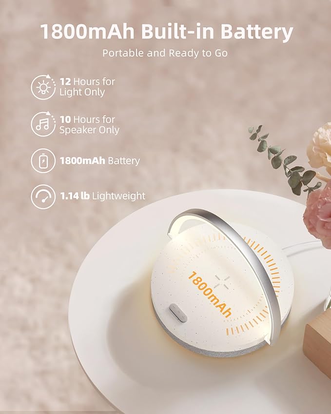 EZVALO Gifts for Women, 4-in-1 Bedside Lamp with Dimmable Night Light, Bluetooth Speaker, Charging Station and Phone Holder, Birthday Gifts for Mom, Teens, Families and Friends