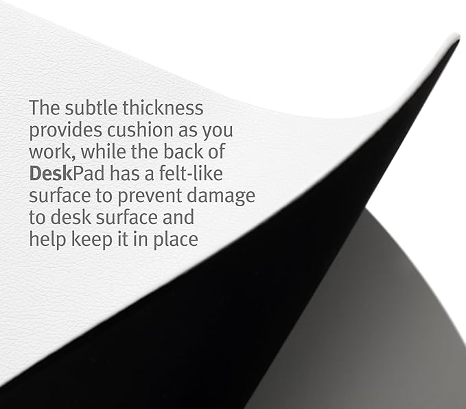 Twelve South Sustainable Leather Large Desk Pad - Desk Mat for Computer, Mouse Traction Surface, Desk Protector, Large Mouse Pad, Moisture and Heat Resistant, Non-Slip Desk Pad, Spill Resistant, Grey