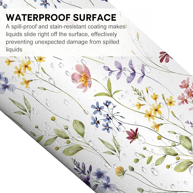 JIKIOU Large Cloud Mouse Pad Waterproof with Cloud Keyboard Wrist Pad and Cloud Mouse Wrist Pad Set, Ergonomic Computer Desk Wrist Support Mousepad for Keyboard and Mouse 35.4x15.7in White Flowers